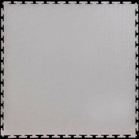 LOCK-TILE Lock-Tile® PVC Floor Tiles, SM002L, 19.5x19.5", Textured, Light Gray SM002L